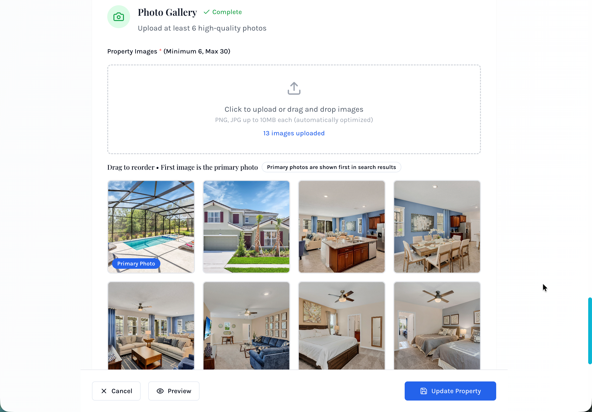 Drag-and-drop photo gallery step