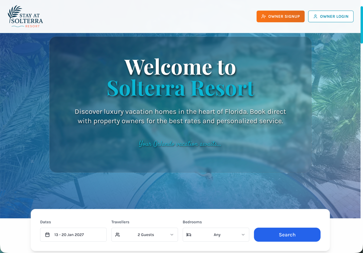 StayAtSolterra community booking hub